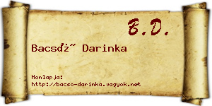 Bacsó Darinka névjegykártya